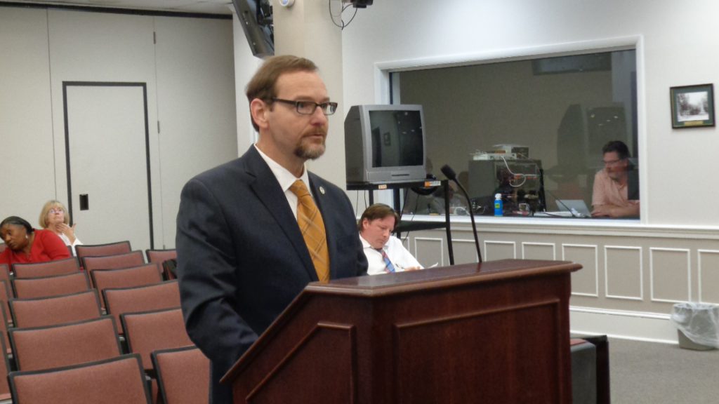 Director of Energy Services Joe Waltz gives his monthly report to Council on Monday night. A short while later, Council unanimously appointed Waltz Interim Town Manager, effective Nov. 25.