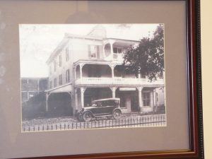 The Afton Inn, constructed in 1867, pictured in the 1920s during its heyday as a cultural centerpiece of downtown Front Royal.  Potential buyer Mike Silek says he hopes to see the building renovated, including porches, taking it “back to its hey-day.”