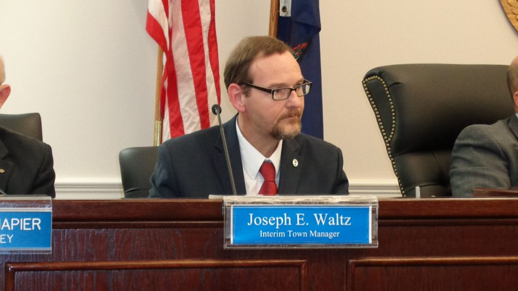 Interim Town Manager Joe Waltz is in …