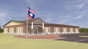 One of two building designs being considered for ITFederal building one at Royal Phoenix. This one is titled “Training Academy”.