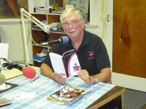 Malcolm Barr Sr. in The River 95.3's Front Royal studio during a 2007 interview with Roger Bianchini on "The Valley Today". The topic was Barr's book on his experience with Hampshire Partnerships, a cooperative way for less than millionaires to invest and see a return in horse racing.