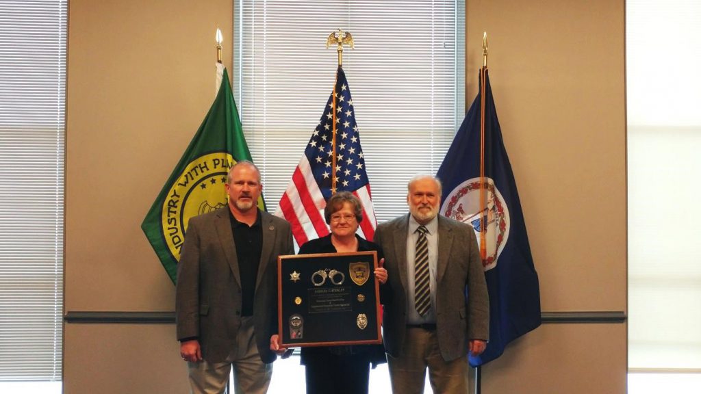 RSW Board Chairman Doug Stanley (L), Corrections Officer Barbara Stickley (C) and RSW Superintendent Bill Wilson (R)