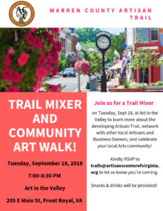 Artisan Trail Mixer and Community Art Walk @ Art in the Valley