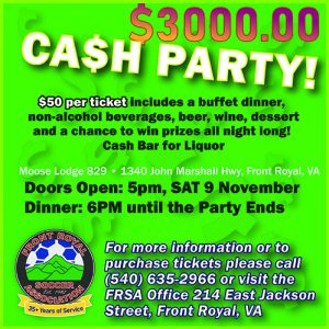 FRSA Cash Party @ Moose Lodge 829