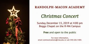 R-MA Hosts Community Christmas Concert @ Randolph-Macon Academy | Boggs Chapel