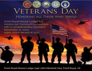 Veterans Day Luncheon @ Front Royal Moose Lodge