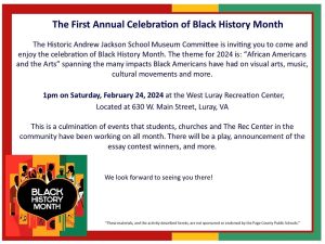 Black History Month Celebration @ West Luray Recreation Center