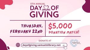 Samuels Public Library: Day of Giving @ ONLINE